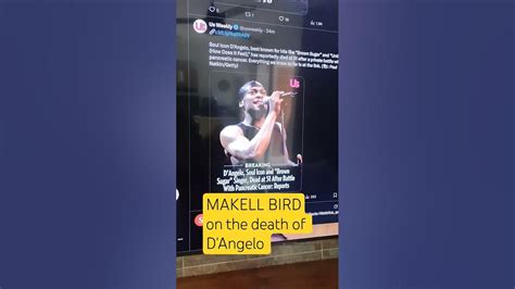 D'Angelo Dead 🕊️ R&B Singer DeAngelo Died today 🥦 MAKELL BIRD reaction ...