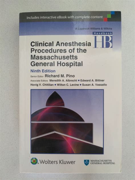 Clinical Anesthesia Procedures Of Massachusetts General Hospital