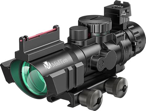 MidTen 4x32 Tactical Rifle Scope Red Green Blue Illuminated Reticle