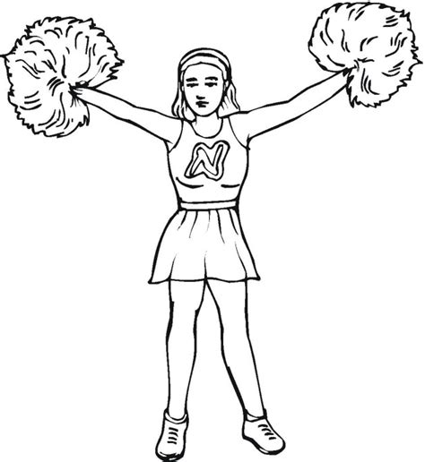 Pom Cheer Megaphone Cheerleading Coloring Pages Poms Printable Drawing