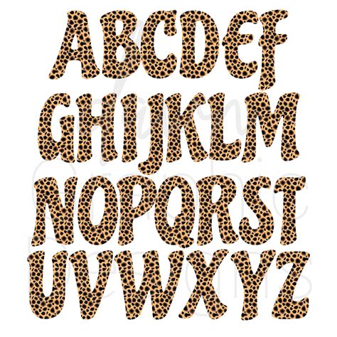 Cheetah Print Letters, Animal Print Alphabet Lettering, PNG Letters ...