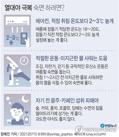 열대야에 잠 못 드는 밤음주 피하고 미지근한 물로 샤워 나무뉴스