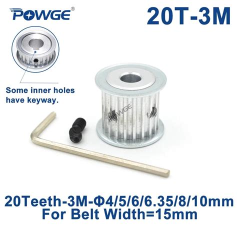 Powge Arc Htd 3m Timing Pulley 20 Teeth Bore 4 5 6 6 35 8 10mm For Width 15mm 3m Synchronous