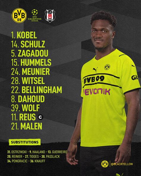 Borussia Dortmund On Twitter Bvb Starting Xi Vs Besiktas Https