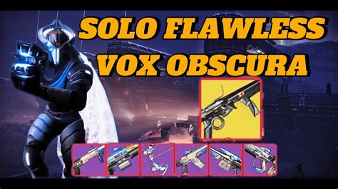 Solo Flawless Vox Obscura Void Hunter Destiny 2 YouTube