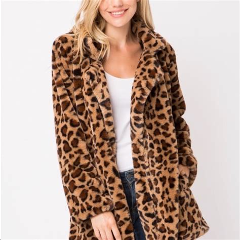 100 Polyester Leopard Print Coat Gem