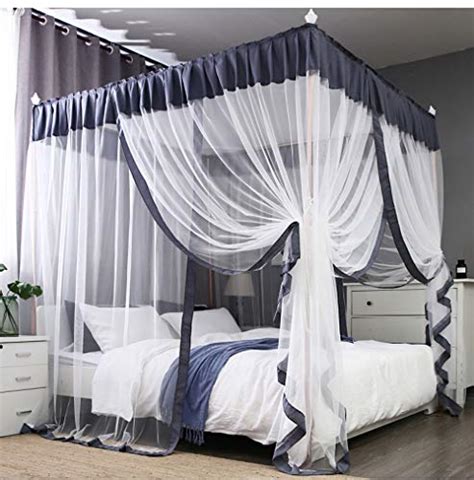 Princess 4 Corners Post Bed Canopy Bed Curtains Mosquito Netting (Queen ...