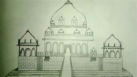 How To Draw Shershah Suri Tomb With