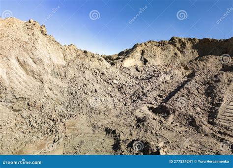 Open Sand Pit For Sand Extraction During Construction The Texture Of