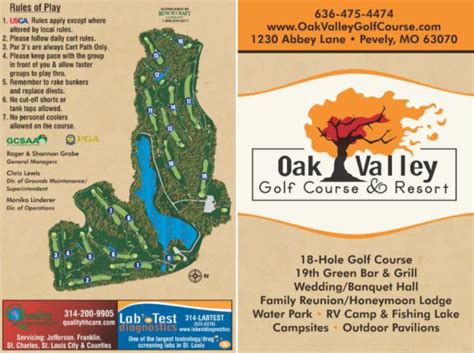 Scorecard - Oak Valley Golf Course and Resort