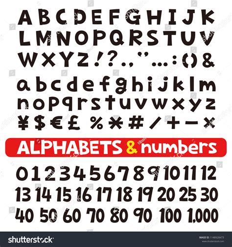 Alphabets Numbers Fonts Vector Set Stock Vector Royalty Free