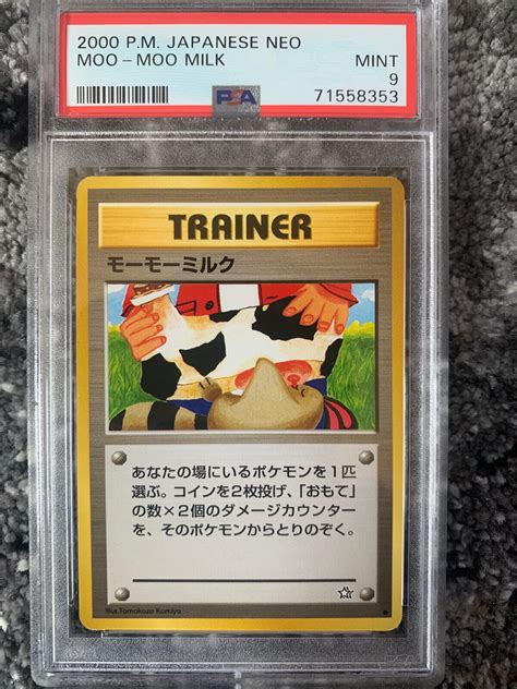 Pokemon 2000 Japanese Neo Genesis Moo Moo Milk Psa 9 Mint Banned Card Values Mavin