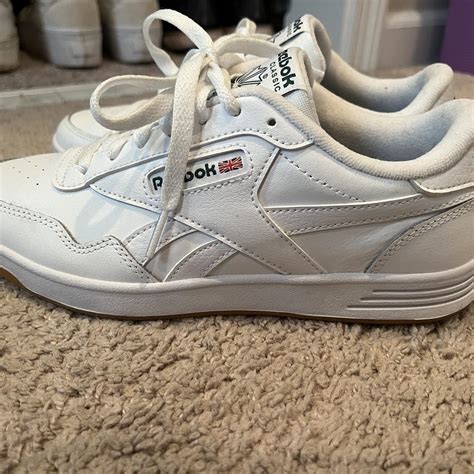 Reebok Classic white sneakers only been worn once - Depop