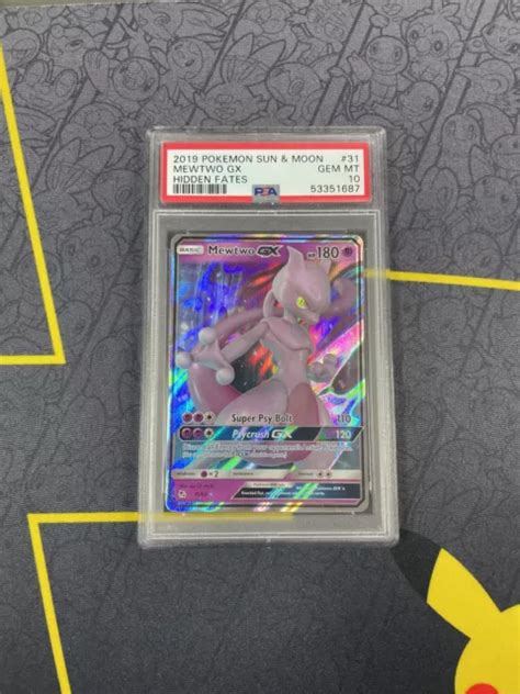 Pok Mon Karte Mewtwo Gx Hidden Fates Psa En Original Eur