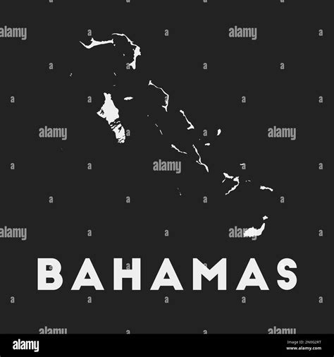 Bahamas Icon Country Map On Dark Background Stylish Bahamas Map With