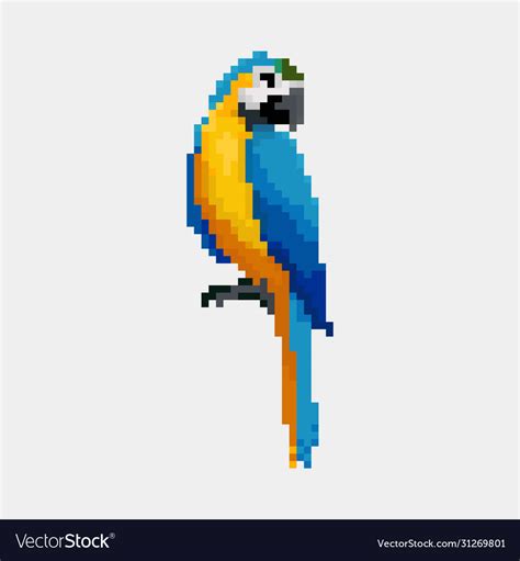 Cartoon Parrot Pixel Royalty Free Vector Image