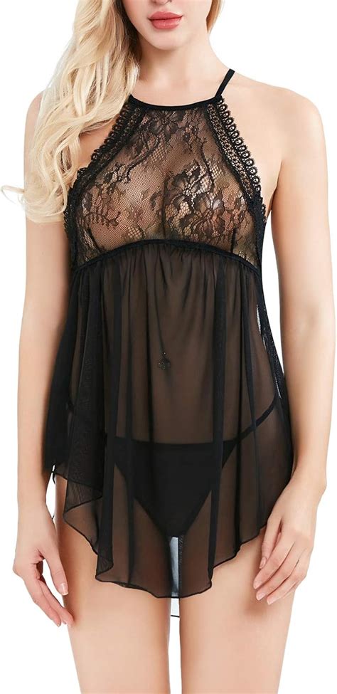 Ruzishun Sexy Lingerie For Women Lace Babydoll Bridal Lingeire Set