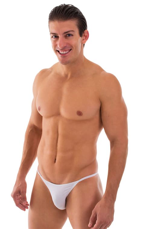 Mens Super Low Tiny Bikini Swimsuitin Super ThinSKINZ White Skinzwear