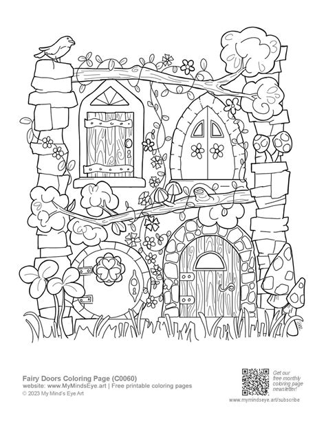 Fairy Door Coloring Page - DIY and Crafts