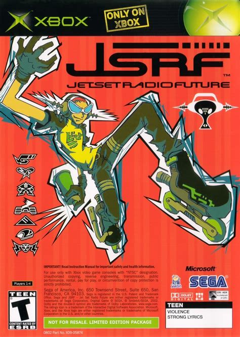 Sega Gt Jsrf Jet Set Radio Future For Xbox