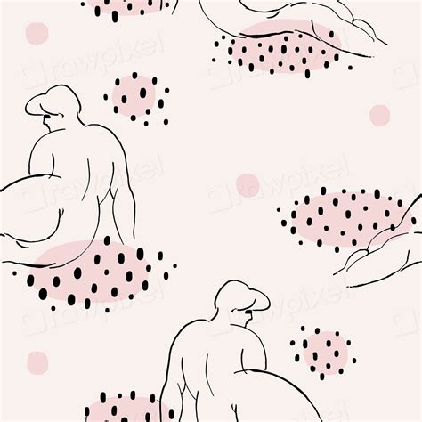 Lying Nude Women Patterned Vector Premium Vector Rawpixel