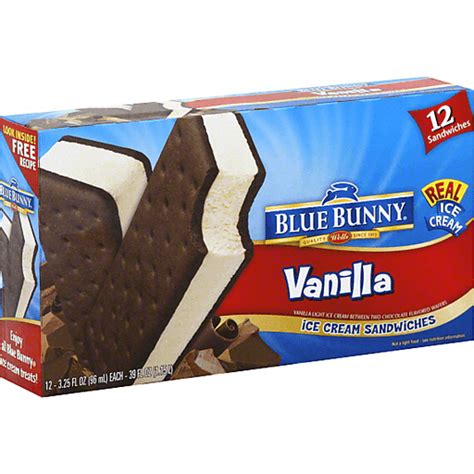 Blue Bunny Ice Cream Sandwiches, Vanilla | Non-Dairy Ice Cream ...