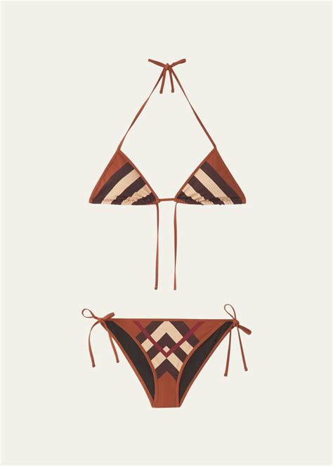 Burberry Cobb Check Triangle Two Piece Bikini Set Bergdorf Goodman