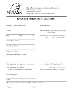 Fillable Online Mnasr Foia Request Form Maine Niles Association Of