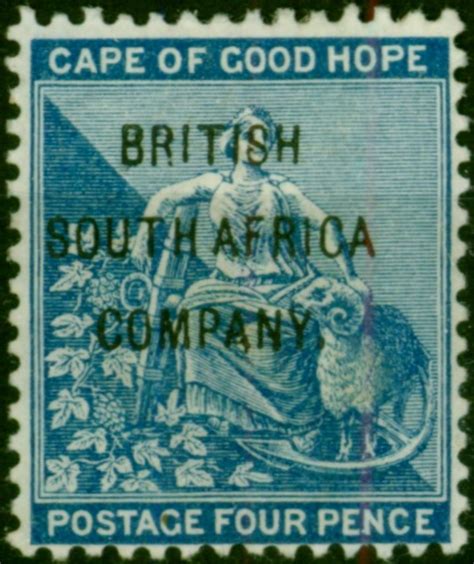 Rhodesia 1896 4d Blue Sg62 Fine Mm Stampempire Philatelists