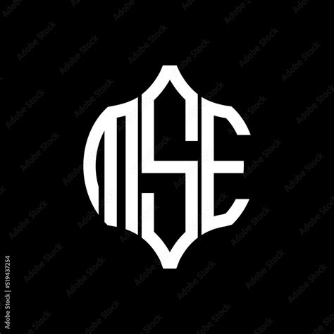 Mse Letter Logo Mse Best Black Background Vector Image Mse Monogram