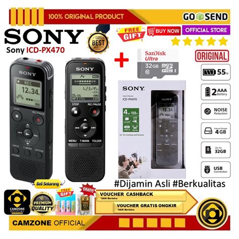 Jual Sony Icd Px Voice Recorder Perekam Suara Garansi Resmi Shopee