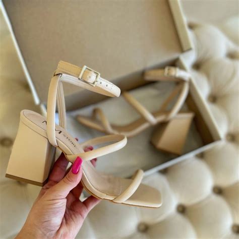 Sandália de Salto Nude Tirinhas Loja Online MM Shoes