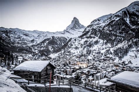 Amazing View of Matterhorn Peak from Zermatt Stock Image - Image of ...