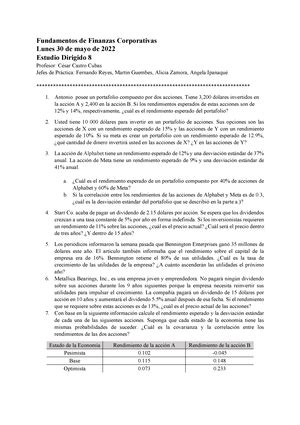 Práctica 4 Practica 4 2021 II Fundamentos de Finanzas