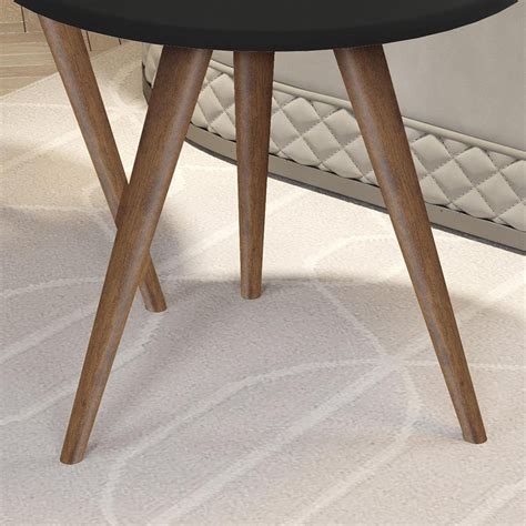 Conjunto de Mesa Lateral Pés Palito Isa Preto MadeiraMadeira