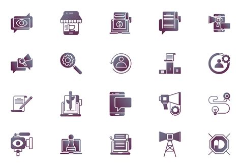 Digital Marketing Vector Icons Illustration Par Back1design1 · Creative