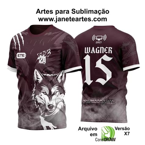 Arte Vetor Camisa InterClasse Lobo Cor Vinho 2024 Doces Desenhos