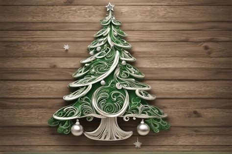 Premium Photo Christmas Green Tree Decoration On A Wooden Background