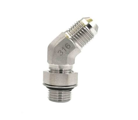 SS 6802 JIC Male To ORB Male 45 Degree Elbow QC Hydraulics