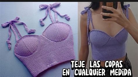 C Mo Tejer Un Top Con Copas En Cualquier Medida Crochet Bustier