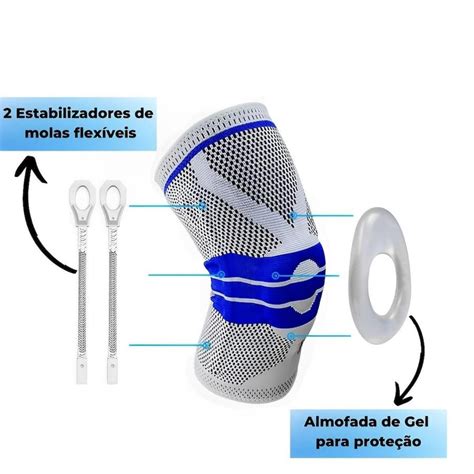 Joelheira Ortop Dica Red Place Ajust Vel De Compress O E Prote O