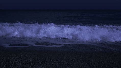 Fall Asleep With Powerful Waves At Night On Museddu Beach Ocean