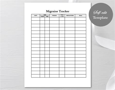 Migraine Tracker Migraine Journal Headache Log Migraine Awareness