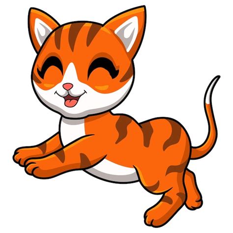 Premium Vector | Cute orange tabby cat cartoon