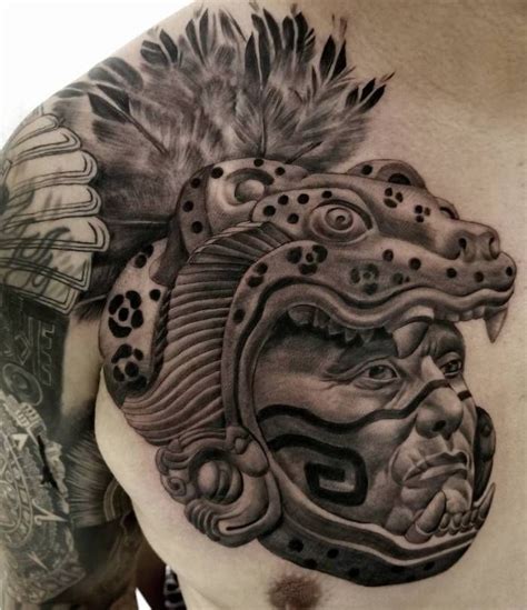 Aztec Tattoo By Freddy Negrete Mayan Tattoos Mexican Art Tattoos Polynesian Tattoos Crow