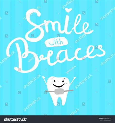 Vector Illustration Smile Braces On Blue Stock Vector (Royalty Free ...