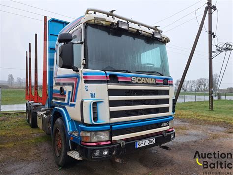 Buy Scania R 144 timber truck by auction Lithuania Kelmė WU39935