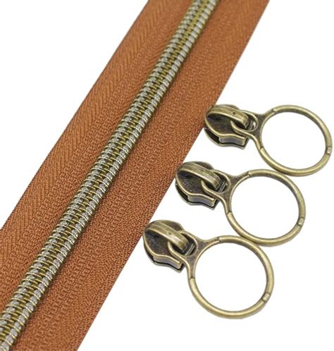 Amazon Yahoga Antique Brass Metallic Nylon Coil Zippers By The