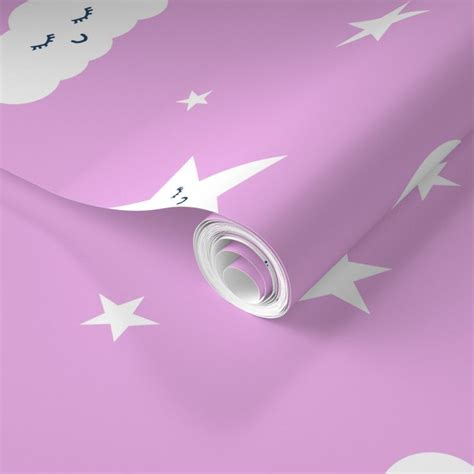 moon and stars fabric sweet baby nursery Wallpaper | Spoonflower | Baby ...