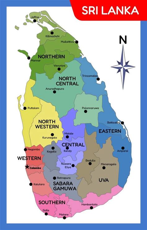 país mapa de sri lanka 20482142 Vector en Vecteezy